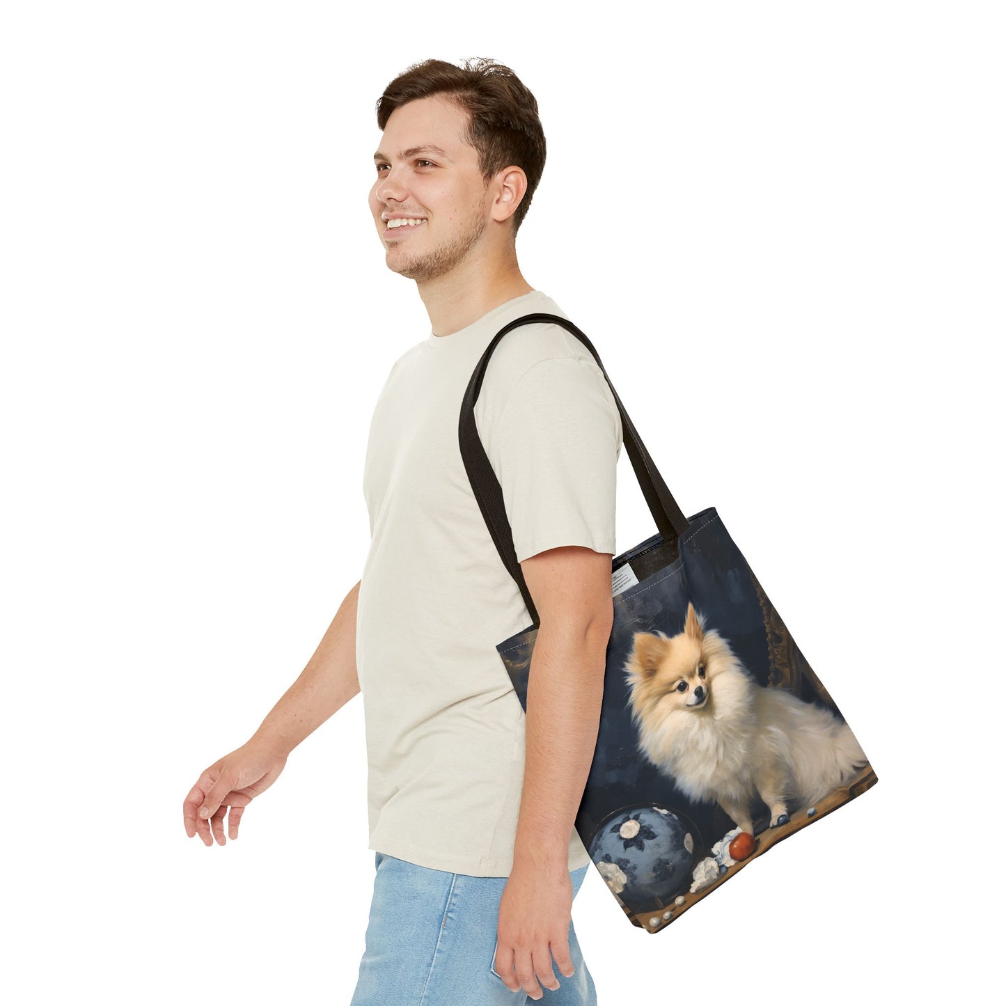 Regal Pomeranian Canvas Tote Bag, Eco-Friendly Dog Lover Gift