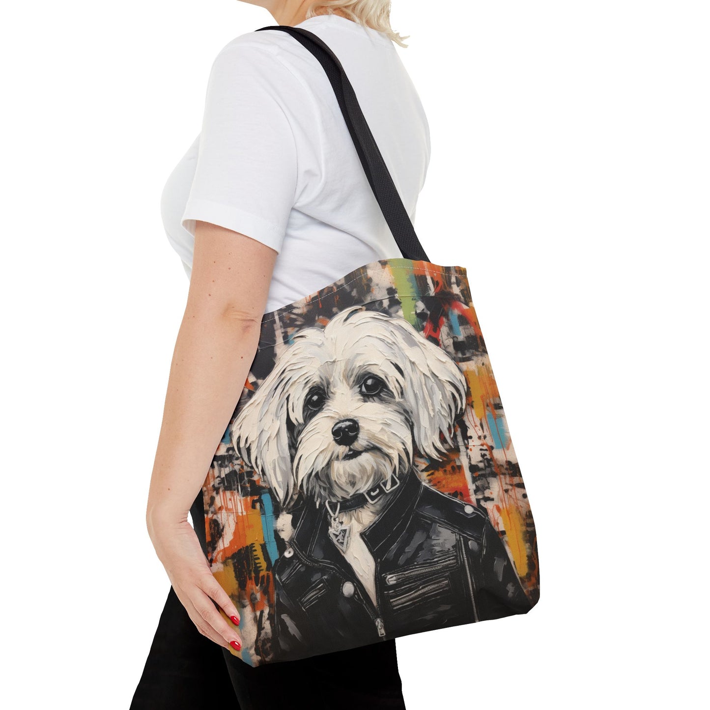 Maltese Rebel Canvas Tote Bag – Artistic Dog Lover Gift