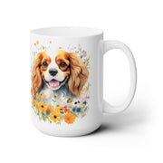 Cavalier King Charles Spaniel Floral Coffee Mug | Cute Dog Lover Gift