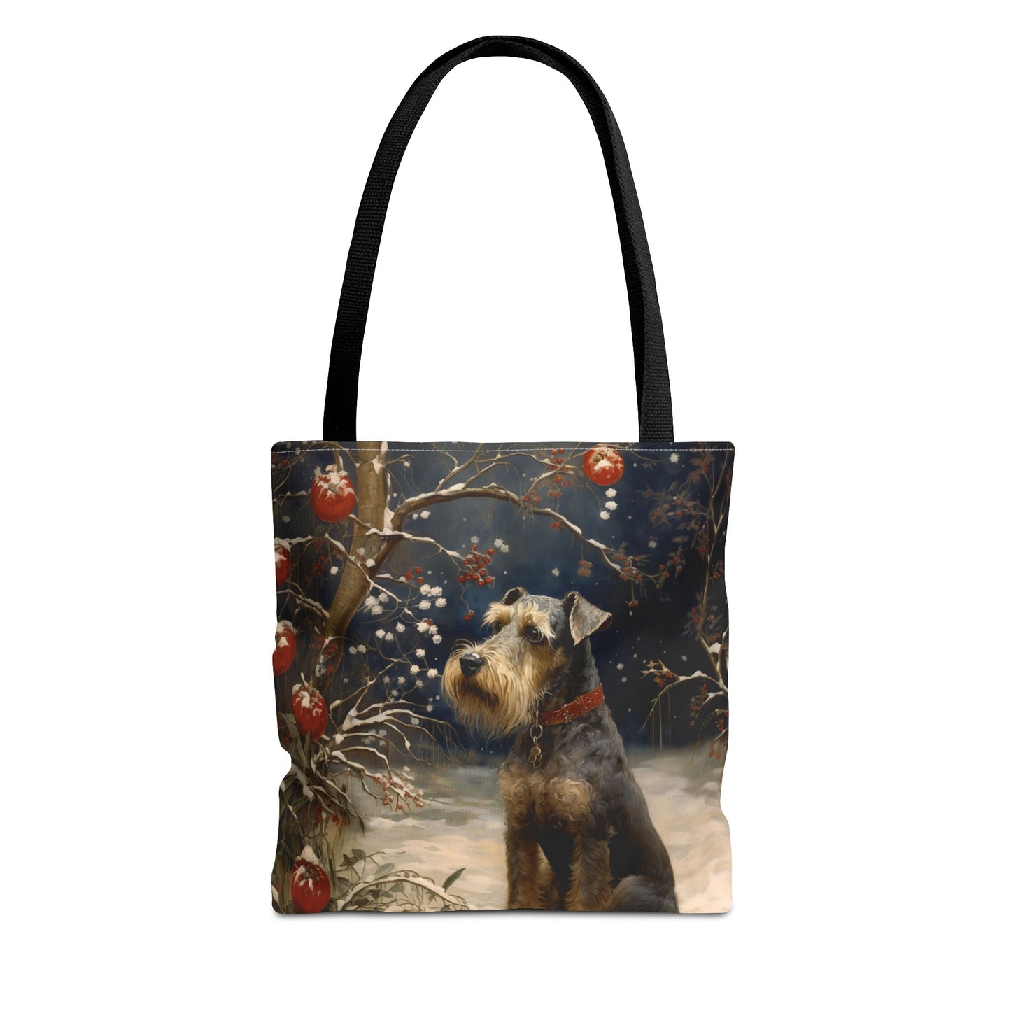 Miniature Schnauzer Christmas Wonderland Tote Bag, Festive Canvas Gift