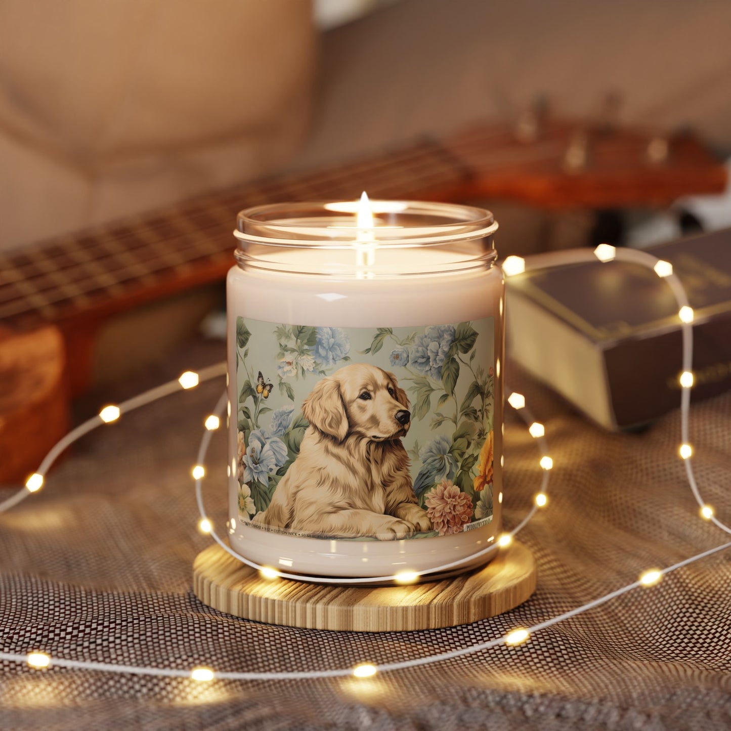 Golden Retriever Soy Candle – Vintage Art Dog Lover Gift