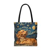 Golden Cocker Spaniel Starry Night Canvas Tote Bag, Dog Lover Gift