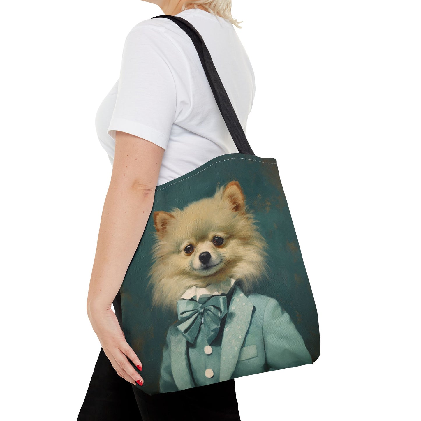 Regal Pomeranian Canvas Tote Bag, Stylish Gift for Dog Lovers