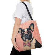 Chic French Bulldog Tote Bag with Pink Glasses and Bow Tie