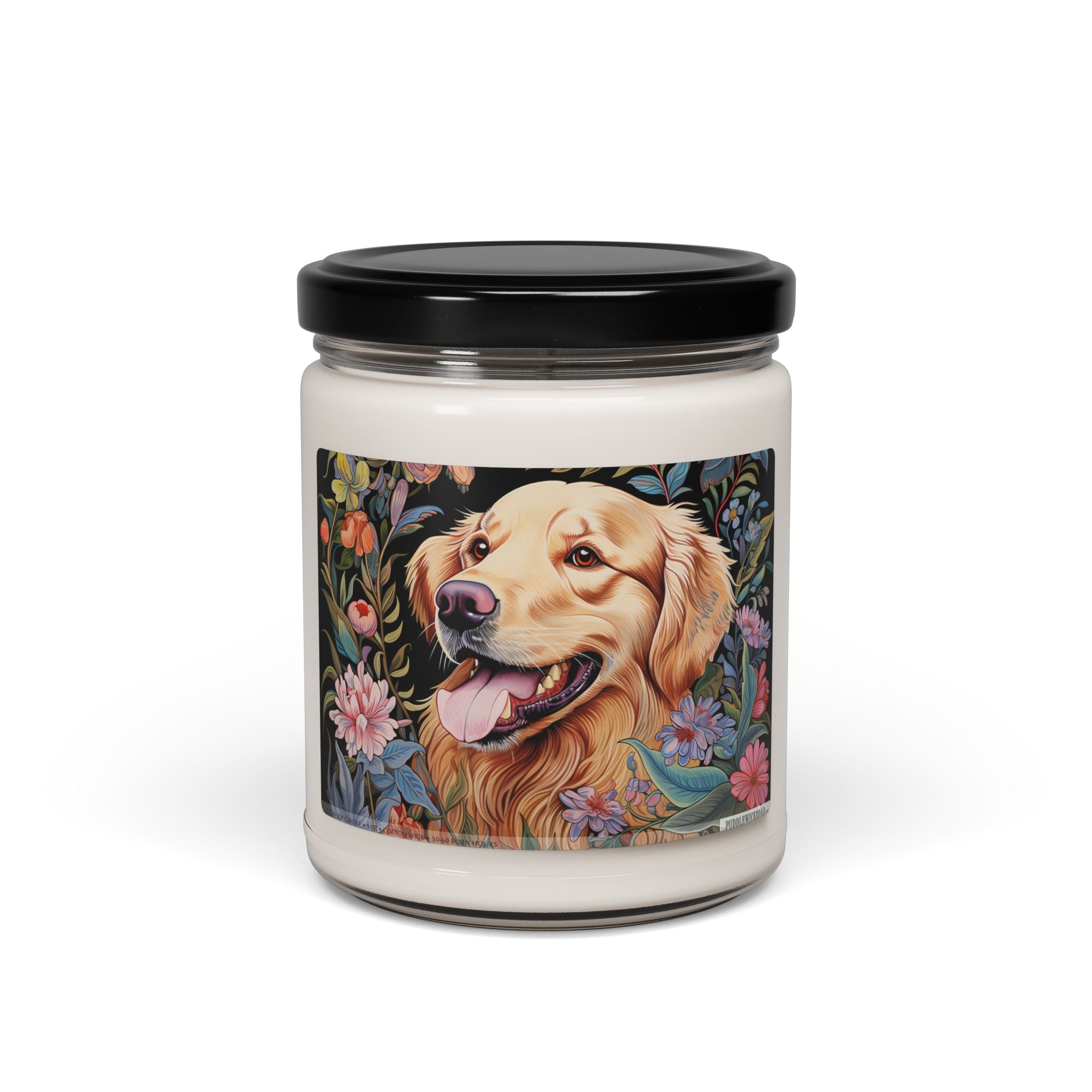 Golden Retriever Floral Candle – Perfect Gift for Dog Lovers