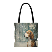 Beagle Snowy Wonderland Tote Bag, Holiday Gift for Dog Lovers