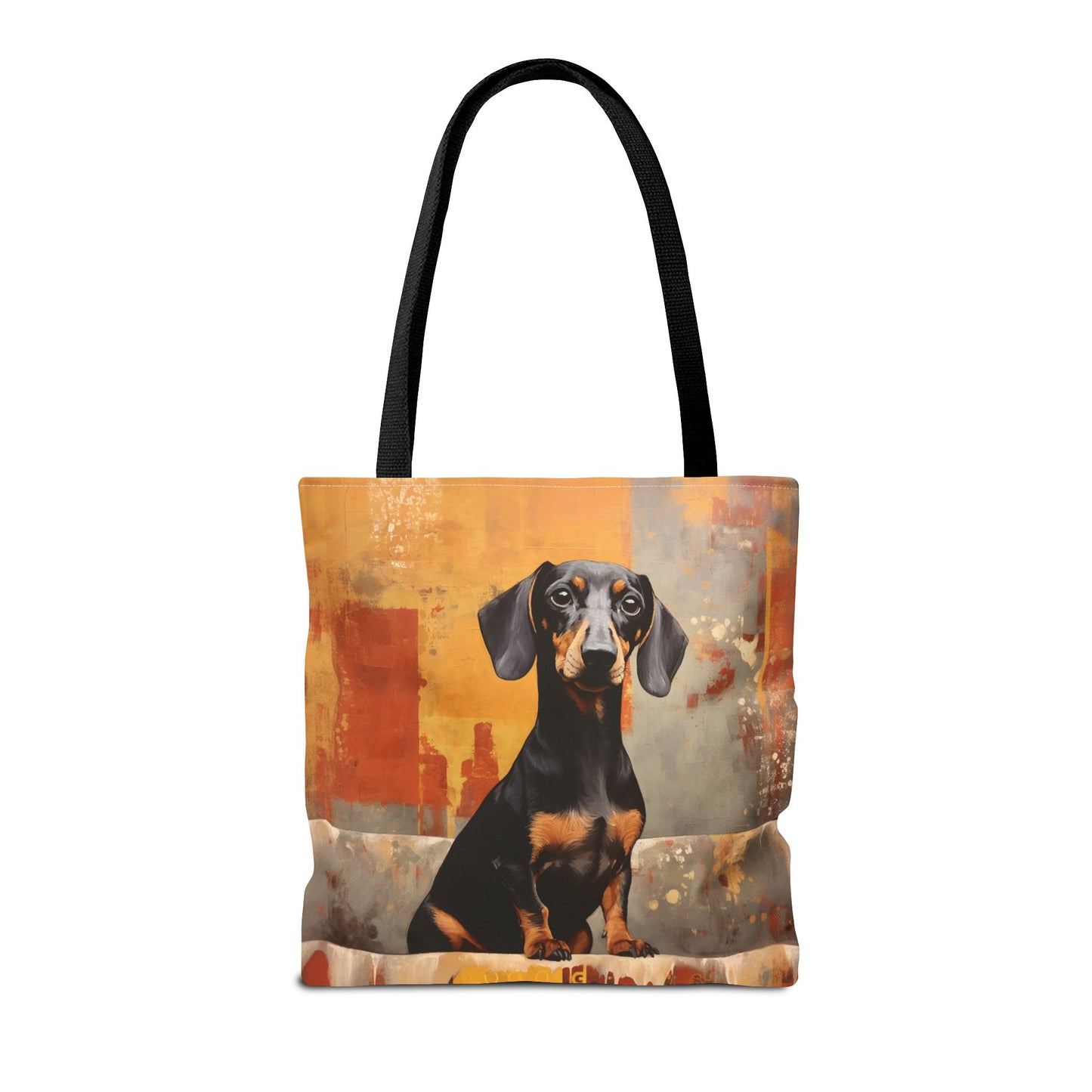 Dachshund Cityscape Canvas Tote Bag, Stylish and Eco-Friendly Design