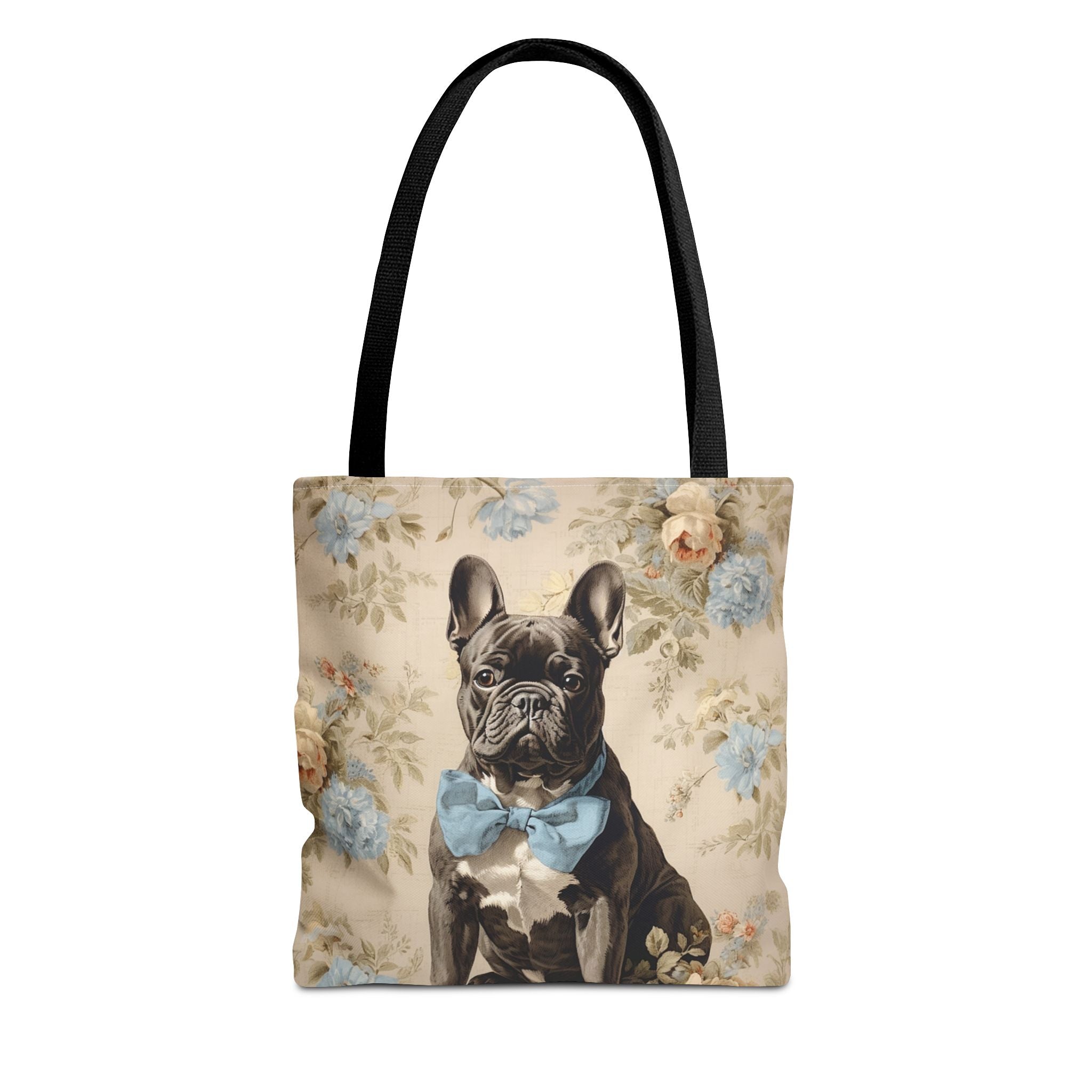 French Bulldog Floral Tote Bag with Vintage Charm