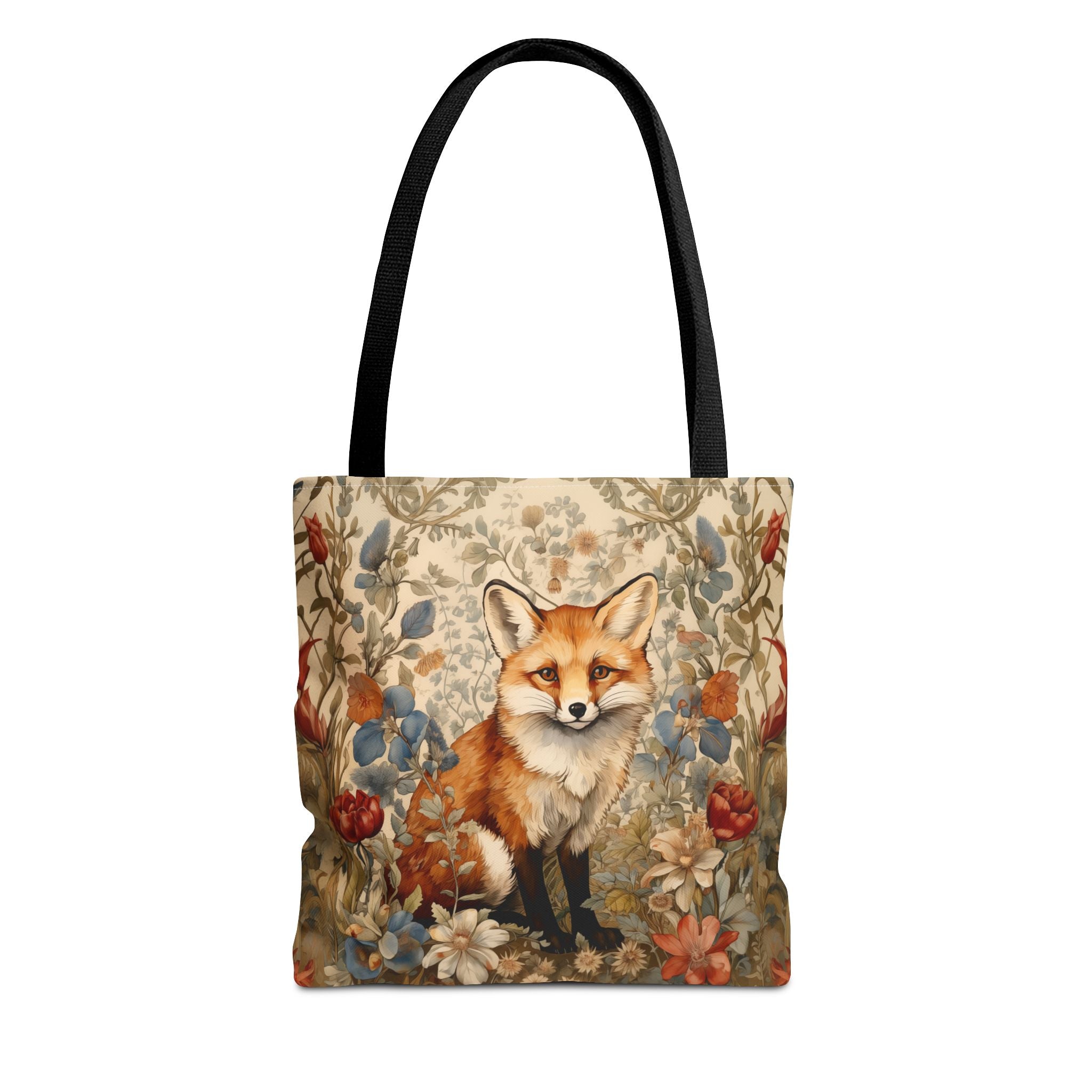 Floral Fox Canvas Tote Bag, Eco-Friendly and Nature-Inspired Accessory