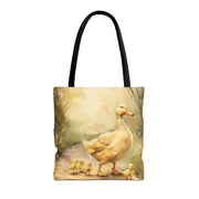 Charming Yellow Ducklings Canvas Tote Bag, Eco-Friendly Market Companion