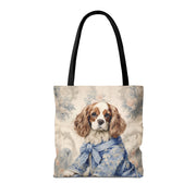 Regal Cavalier King Charles Spaniel Tote Bag - Elegant Canvas for Dog Lovers