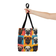 Pop Art Pug Tote Bag - Colorful Canvas Bag for Dog Lovers