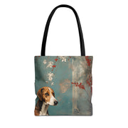 Beagle Blossom Tote Bag, Eco-Friendly Canvas for Dog Lovers