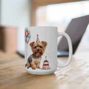 Yorkie Birthday Celebration Mug – Cute Yorkie Coffee Cup, Party Decor Gift