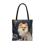 Regal Pomeranian Canvas Tote Bag, Eco-Friendly Dog Lover Gift