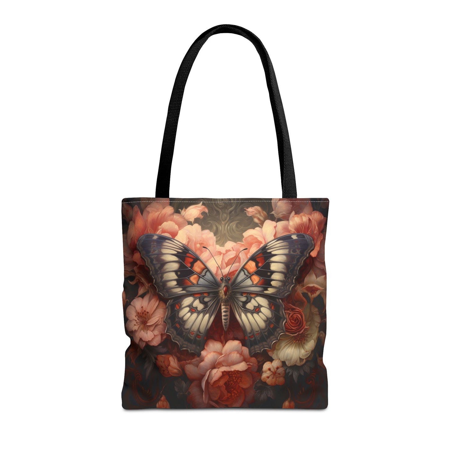 Butterfly Elegance Floral Tote Bag - Eco-Friendly Canvas Shopping Companion