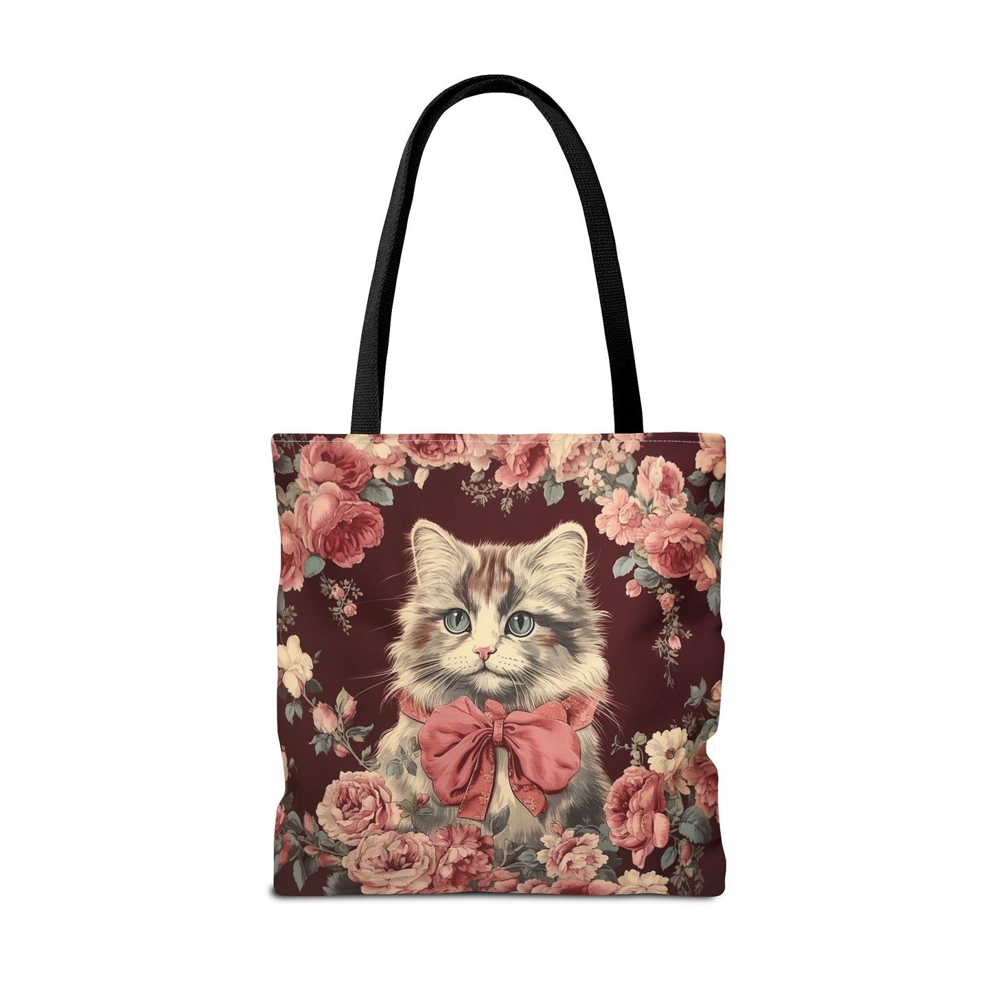 Charming Cat-Inspired Floral Tote Bag, Stylish Eco-Friendly Accessory