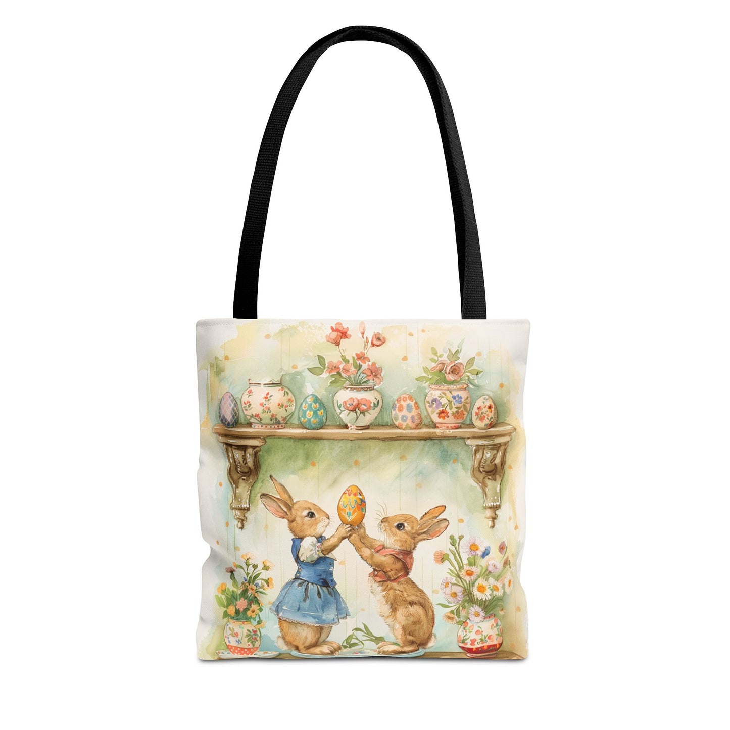 Whimsical Easter Bunny Tote Bag, Perfect for Spring and Market Days