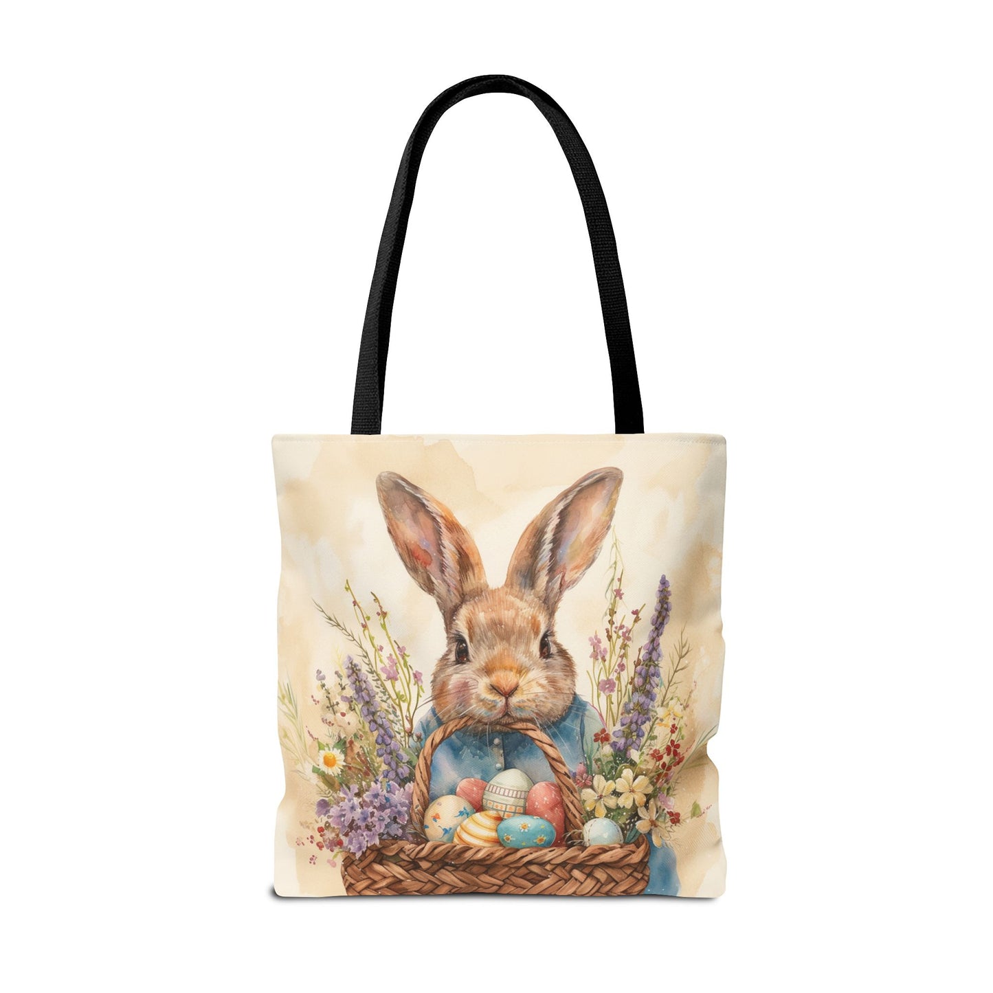 Easter Bunny Floral Market Tote Bag, Eco-Friendly & Stylish Gift