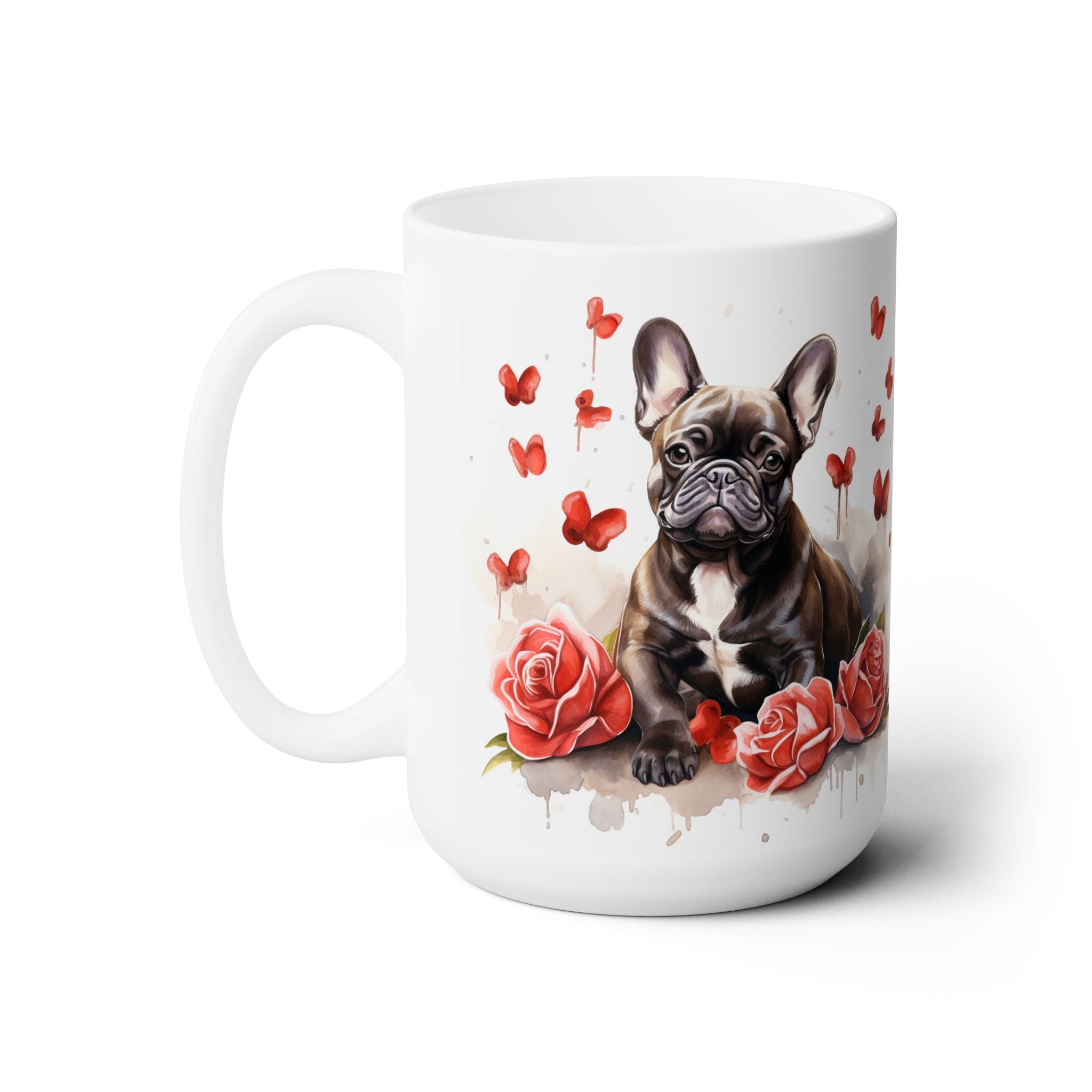 French Bulldog Valentine's Roses Mug - Perfect Dog Lover Gift