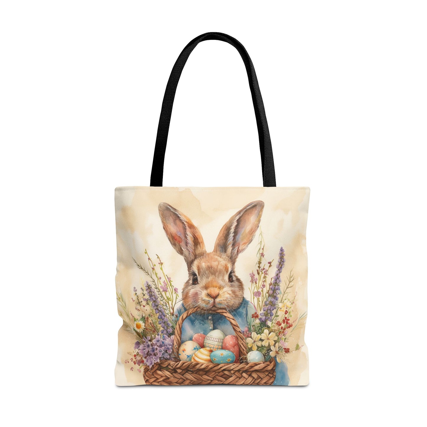 Easter Bunny Floral Market Tote Bag, Eco-Friendly & Stylish Gift