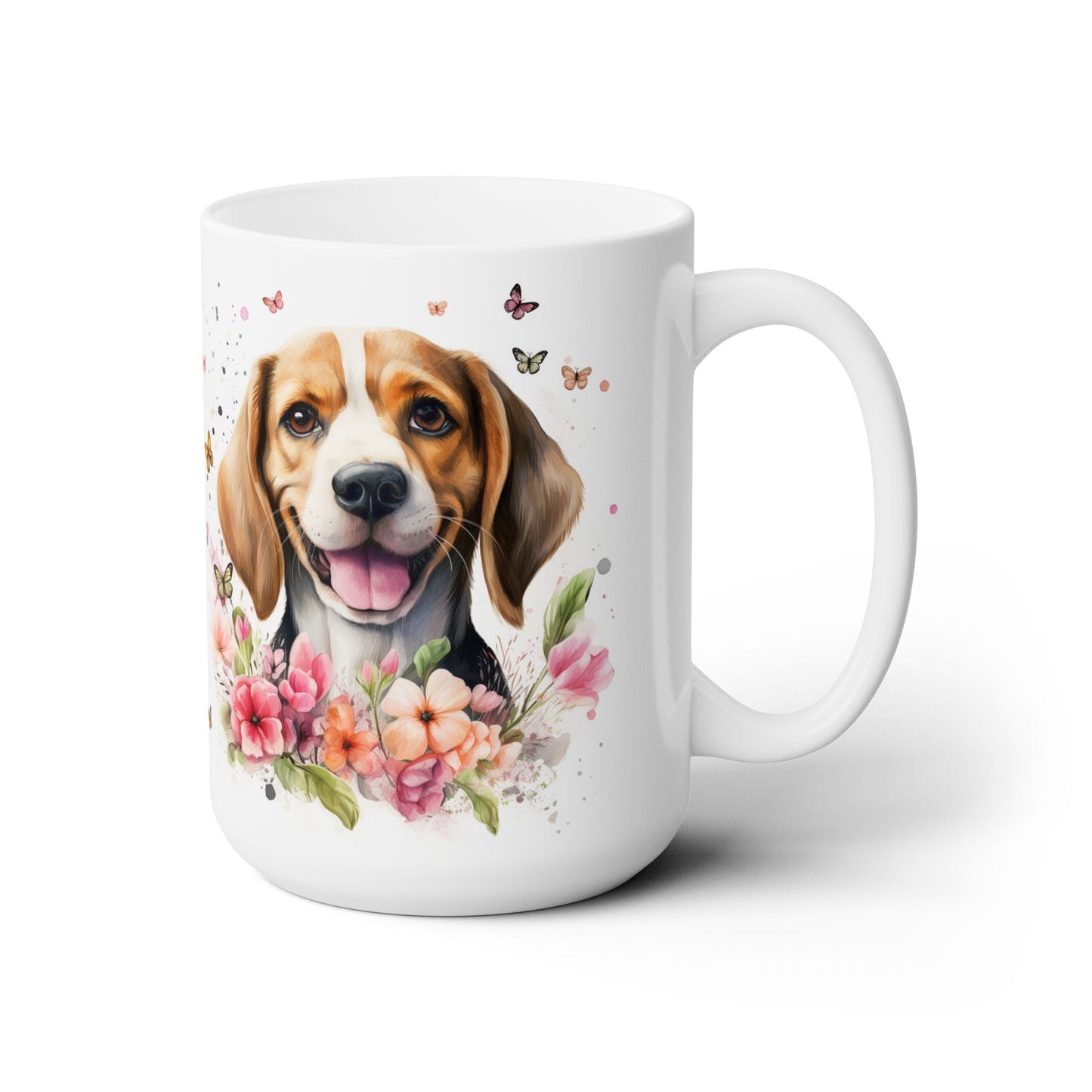 Beagle Bliss Floral Coffee Mug – Perfect Gift for Dog Lovers