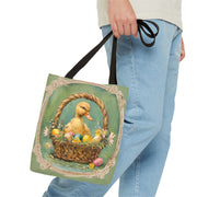 Whimsical Easter Duckling Tote Bag, Vintage Spring Design