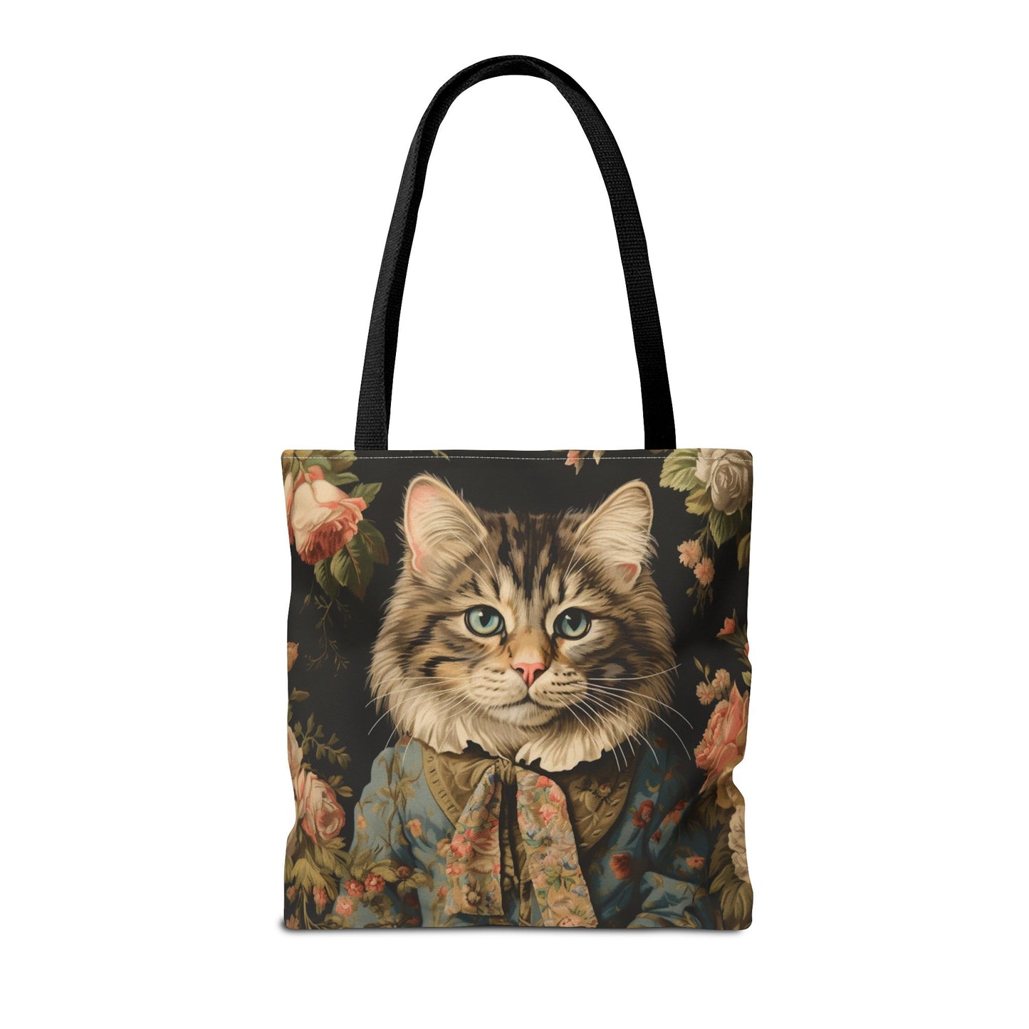 Stylish Victorian Cat Floral Tote Bag - Eco-Friendly and Reusable