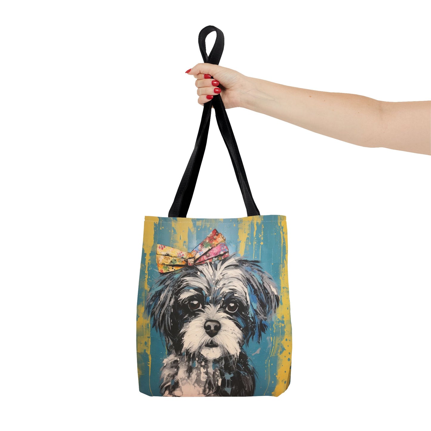 Shih Tzu Lover's Canvas Tote Bag – Colorful Artistic Design for Pet Parents