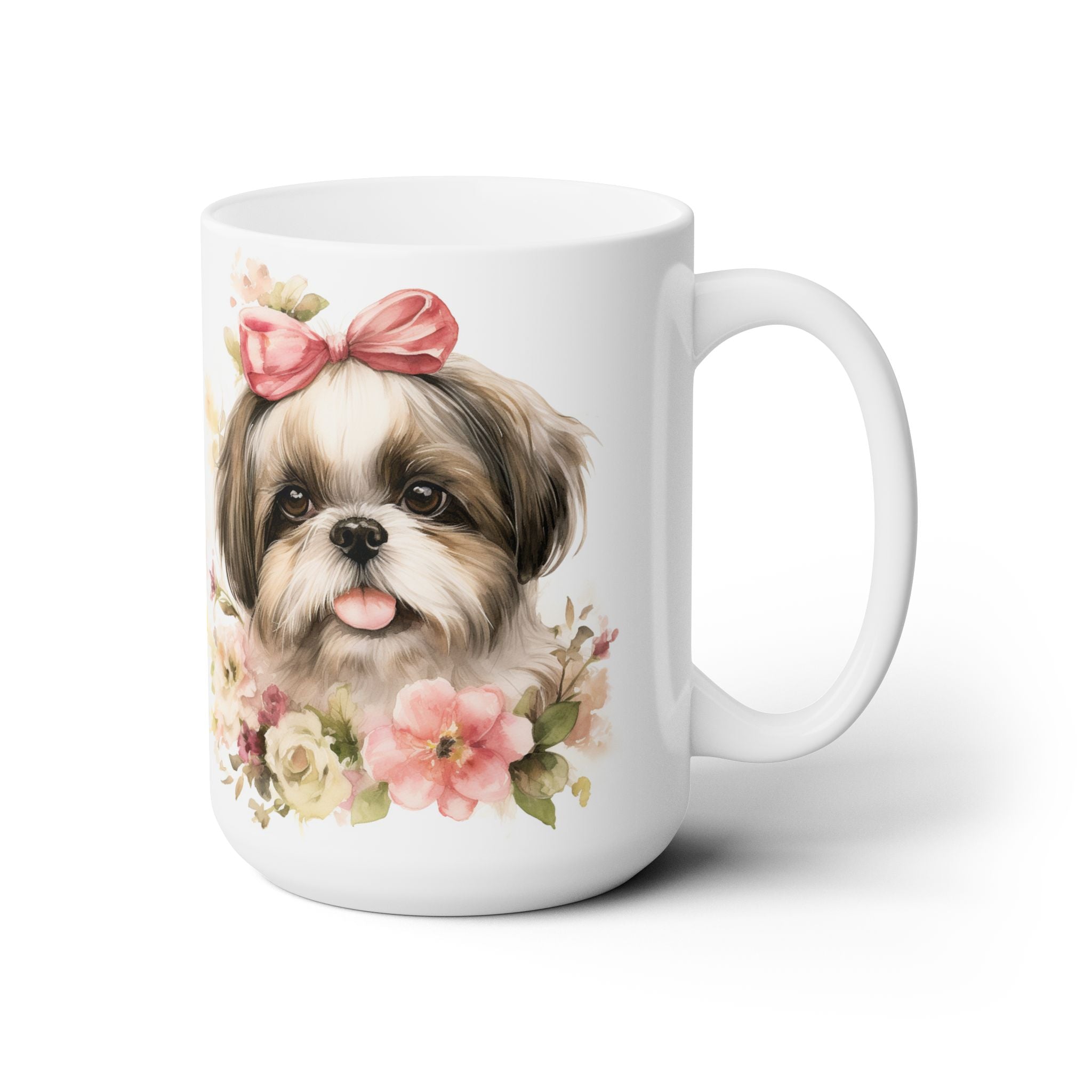 Shih Tzu Adorable Floral Mug – Perfect Dog Lover Gift!