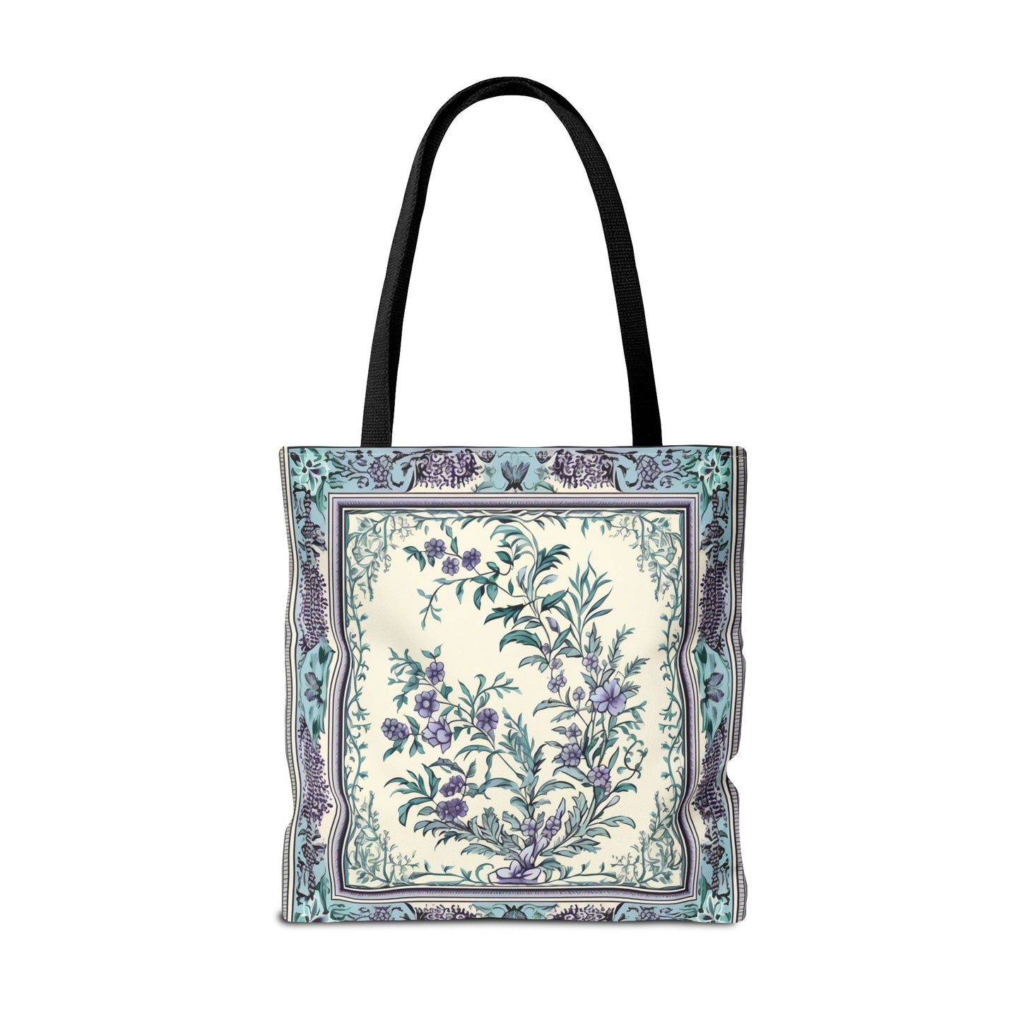 Elegant Botanical Canvas Tote Bag – Eco-Friendly Floral Shopping Bag