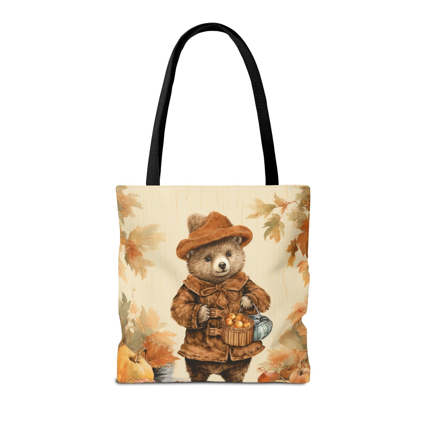 Autumn Harvest Bear Tote with Cozy Fall Vibes, Perfect Gift for Nature Lovers