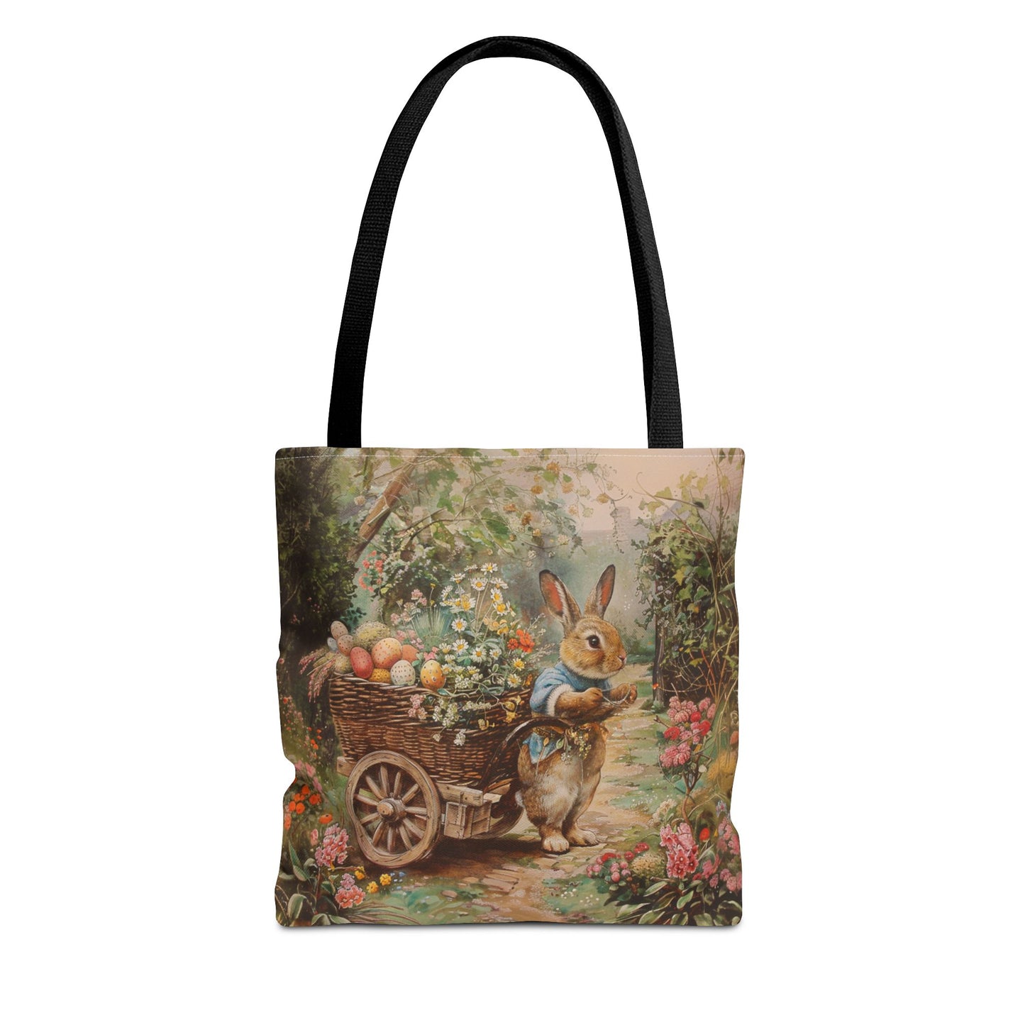 Whimsical Easter Bunny Garden Scene Tote Bag