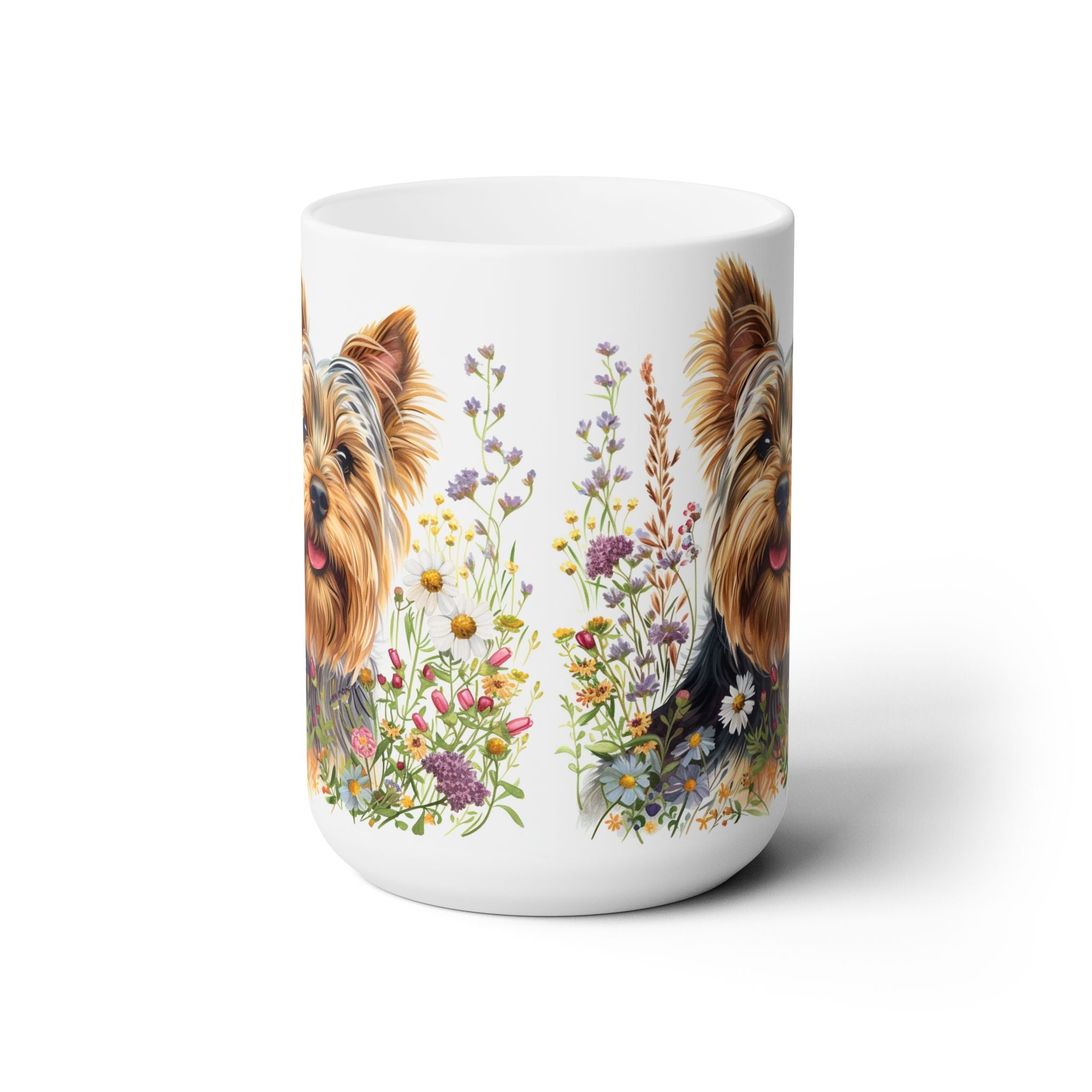 Yorkie Lover Floral Mug – Yorkshire Terrier Coffee Cup for Pet Parents