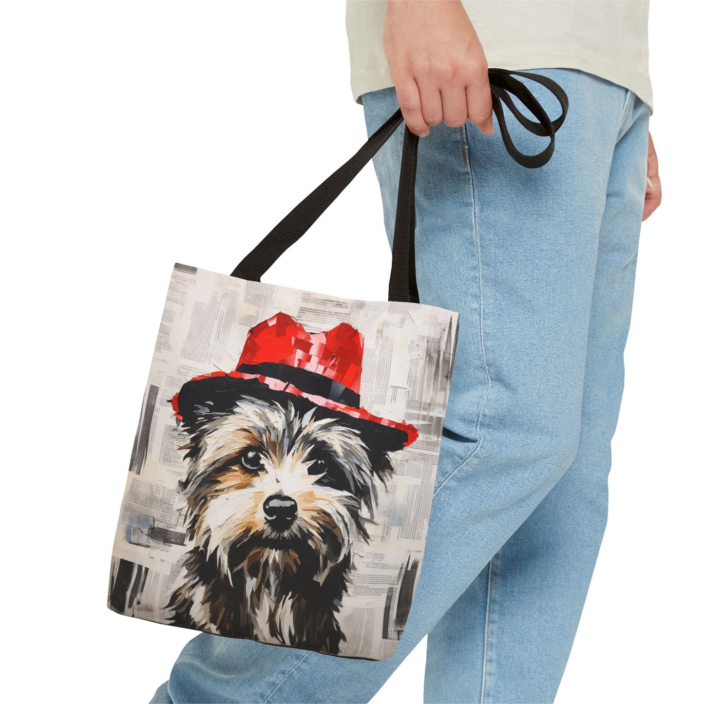 Yorkie Charm Tote Bag – Red Fedora Yorkshire Terrier Design