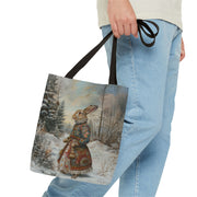 Winter Wonderland Bunny Tote Bag - Artistic Eco-Friendly Canvas Bag