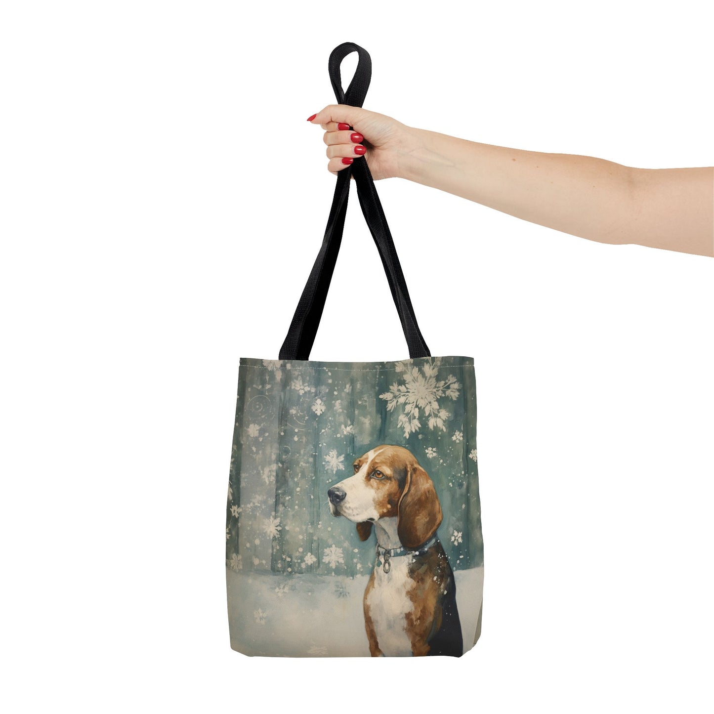 Beagle Snowy Wonderland Tote Bag, Holiday Gift for Dog Lovers