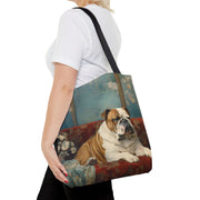 Refined Bulldog Art Canvas Tote Bag - Stylish and Eco-Friendly Gift