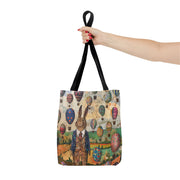 Easter Bunny and Hot Air Balloon Canvas Tote Bag - Eco-Friendly Shopping Companion