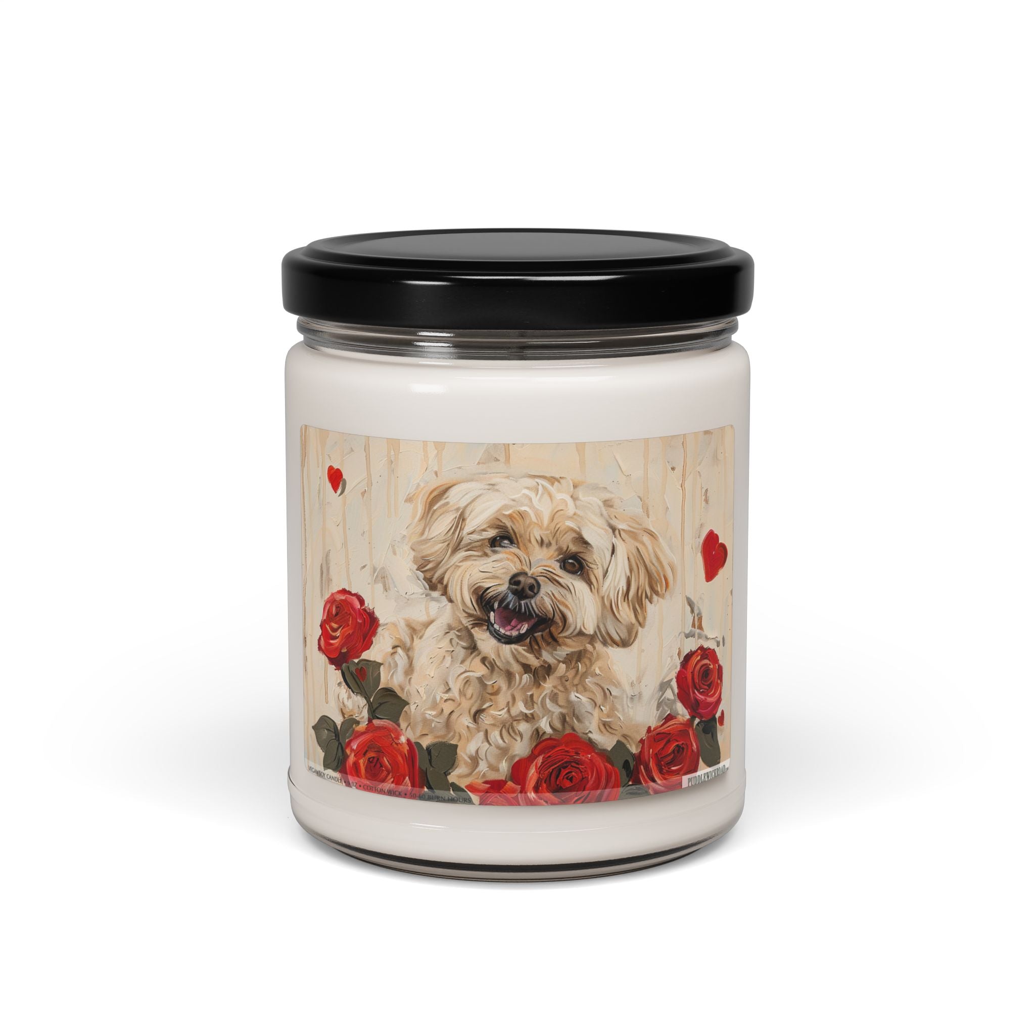 Maltipoo Love Candle - Artistic Rose Design, Pet Lover Gift - Darwin & Rose