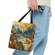 Mountain Escape Floral Canvas Tote Bag – Nature-Inspired Eco-Friendly Gift