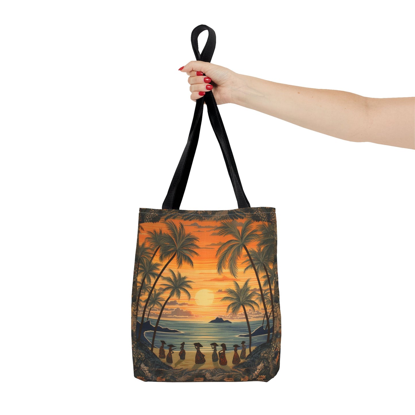 Hawaiian Sunset Tropical Beach Tote Bag, Vibrant Eco-Friendly Design