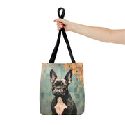 Frenchie Chic Canvas Tote Bag, Eco-Friendly Dog Lover Gift