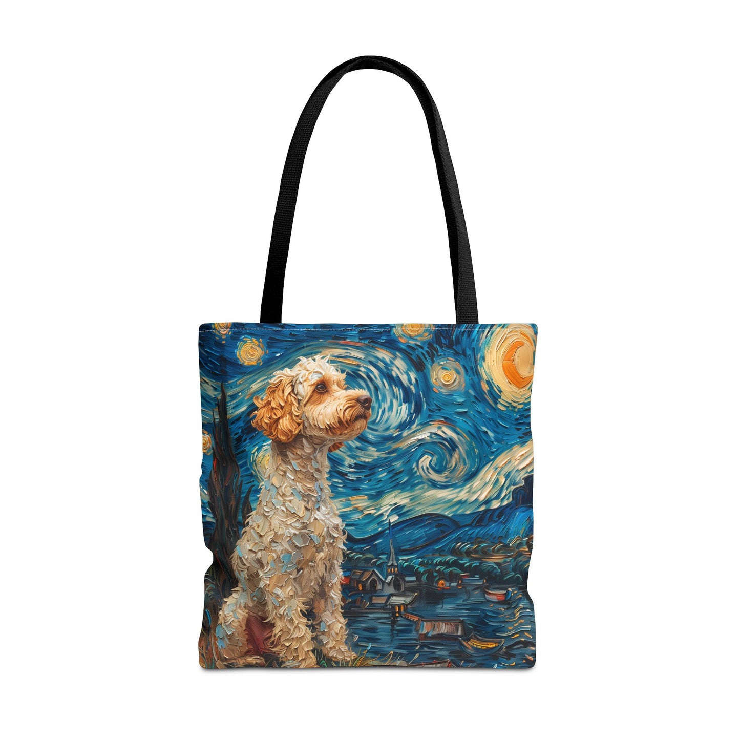 Starry Cockapoo Night Tote Bag, Artistic Eco-Friendly Shopping and Gift Bag