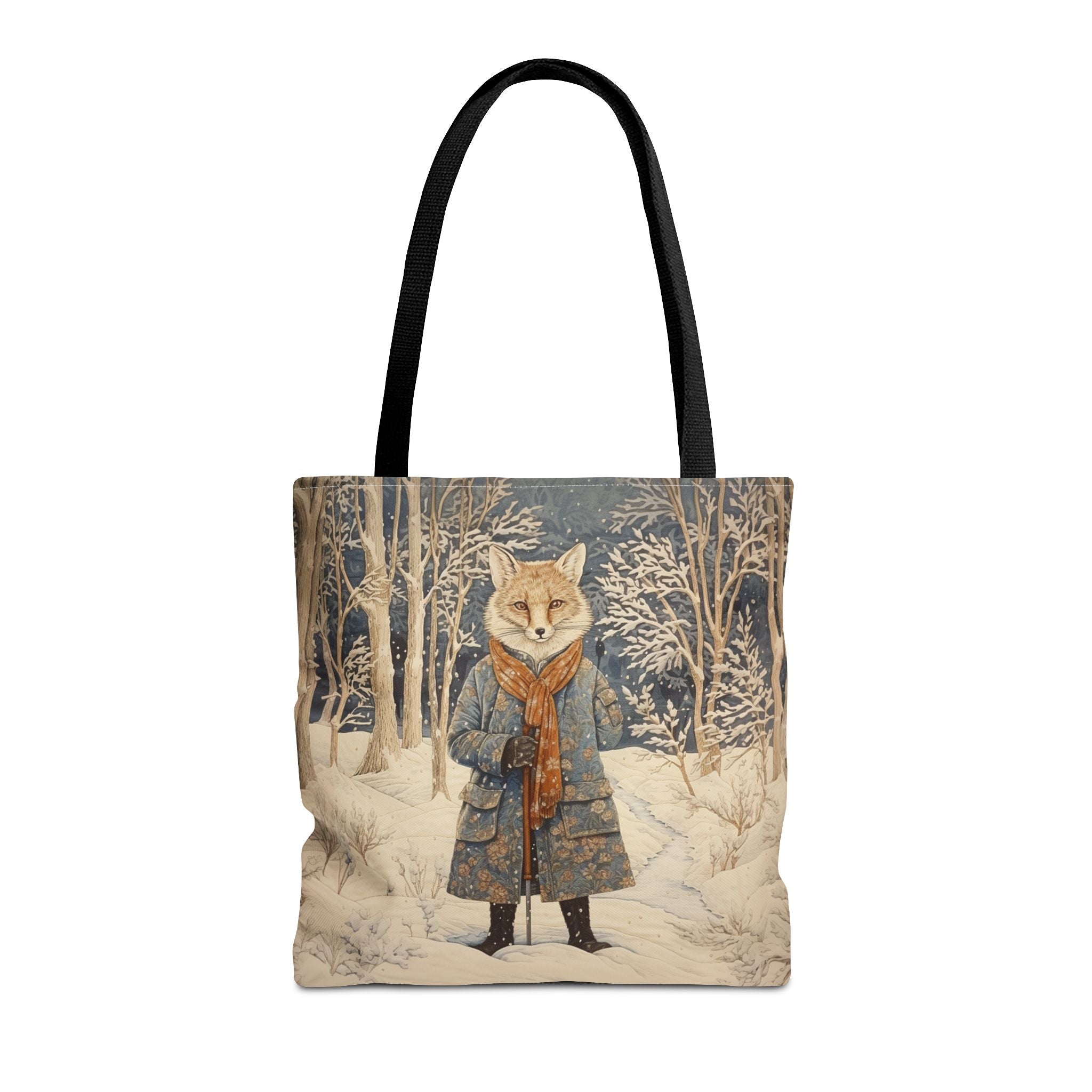 Winter Fox Wonderland Canvas Tote Bag for Nature & Art Lovers