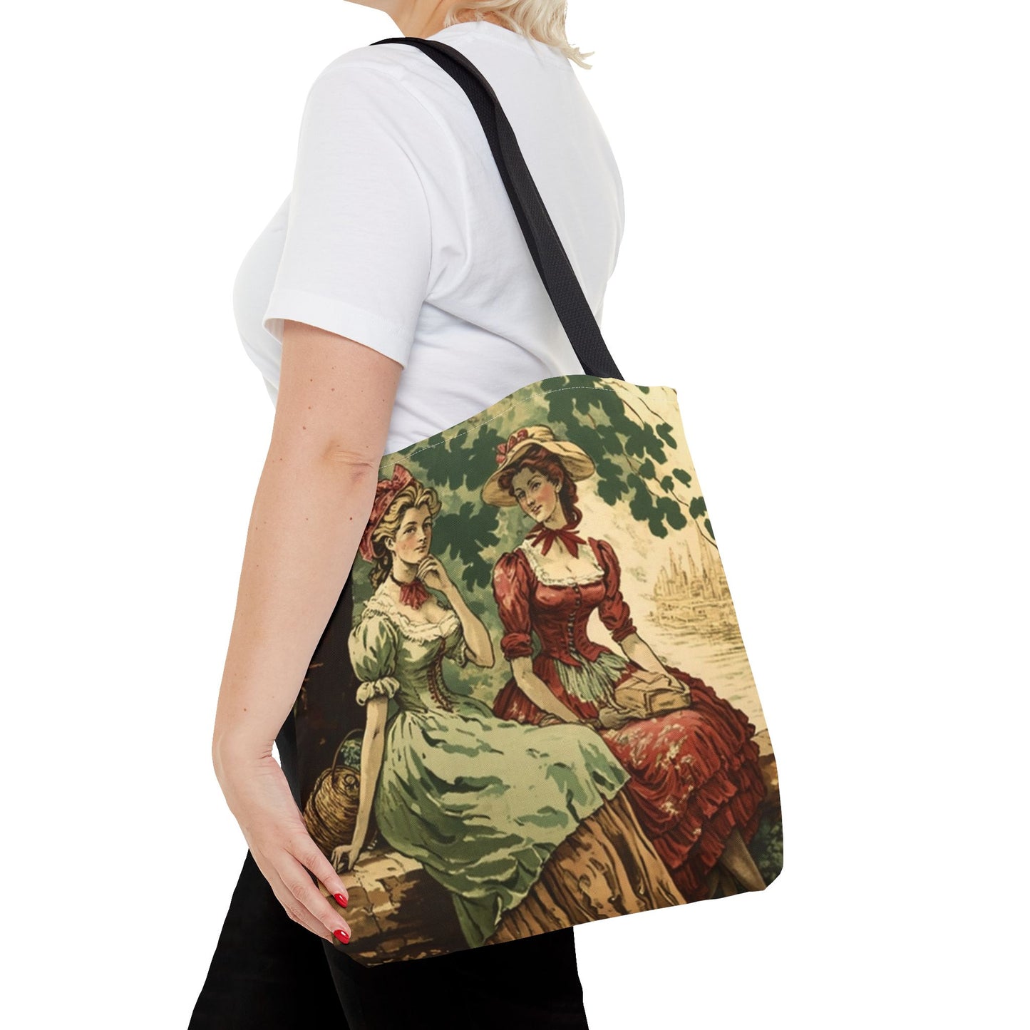 Victorian Elegance Tote Bag, Artistic Vintage Shopping Accessory