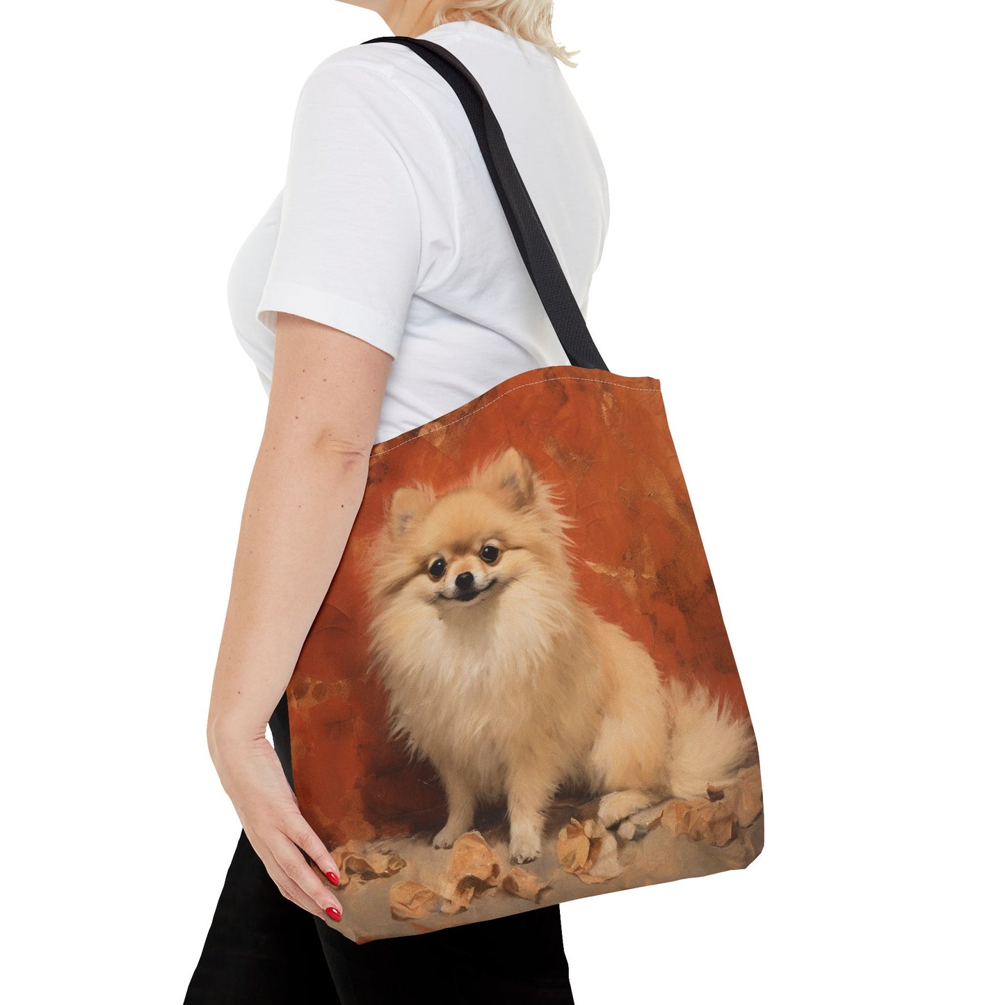 Pomeranian Charm Autumn Tote Bag, Eco-Friendly Dog Lover Gift