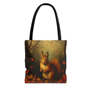 Autumn Squirrel Tote Bag with Woodland Design, Eco-Friendly Canvas