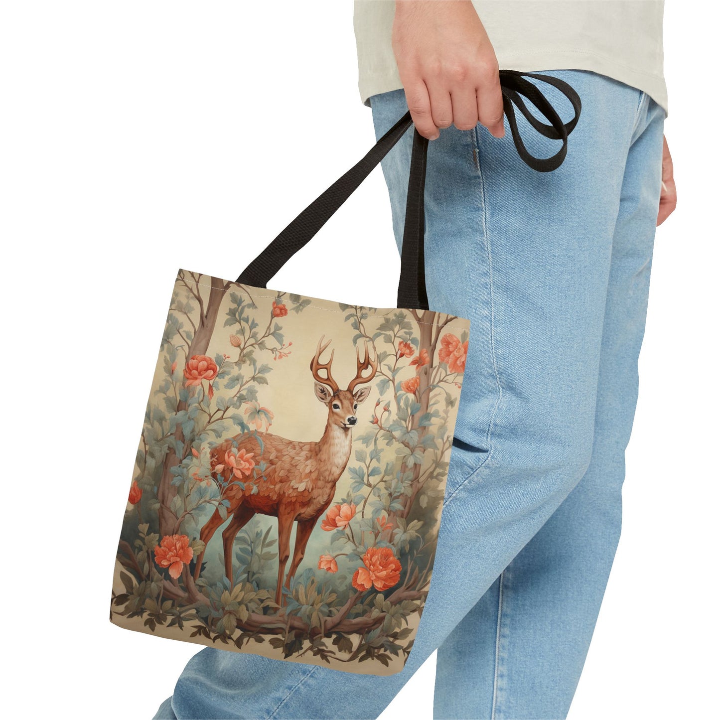 Elegant Deer Canvas Tote Bag - Nature-Inspired Eco-Friendly Design