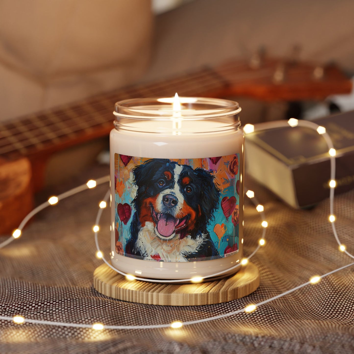 Bernese Mountain Dog Candle – Artistic Soy Candle Gift for Dog Lovers